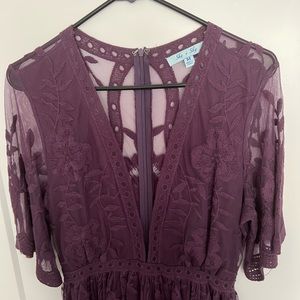 Dark purple lace maxi dress